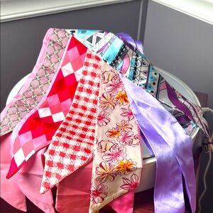 Set of 6 Colorful Satin Twilly Collection